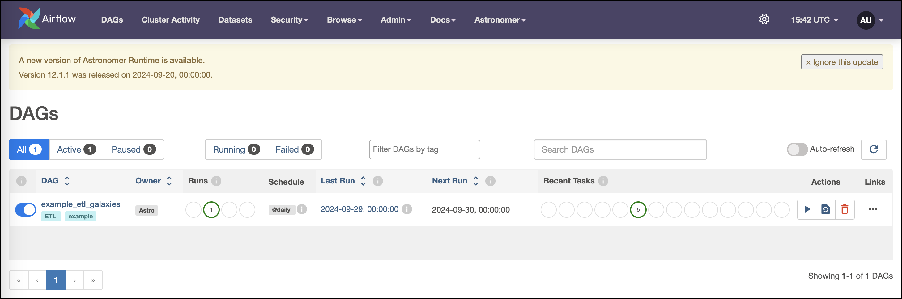 Airfllow UI DAGs view