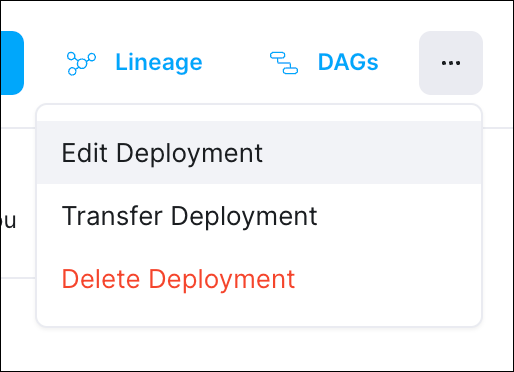 Edit Deployment in options menu