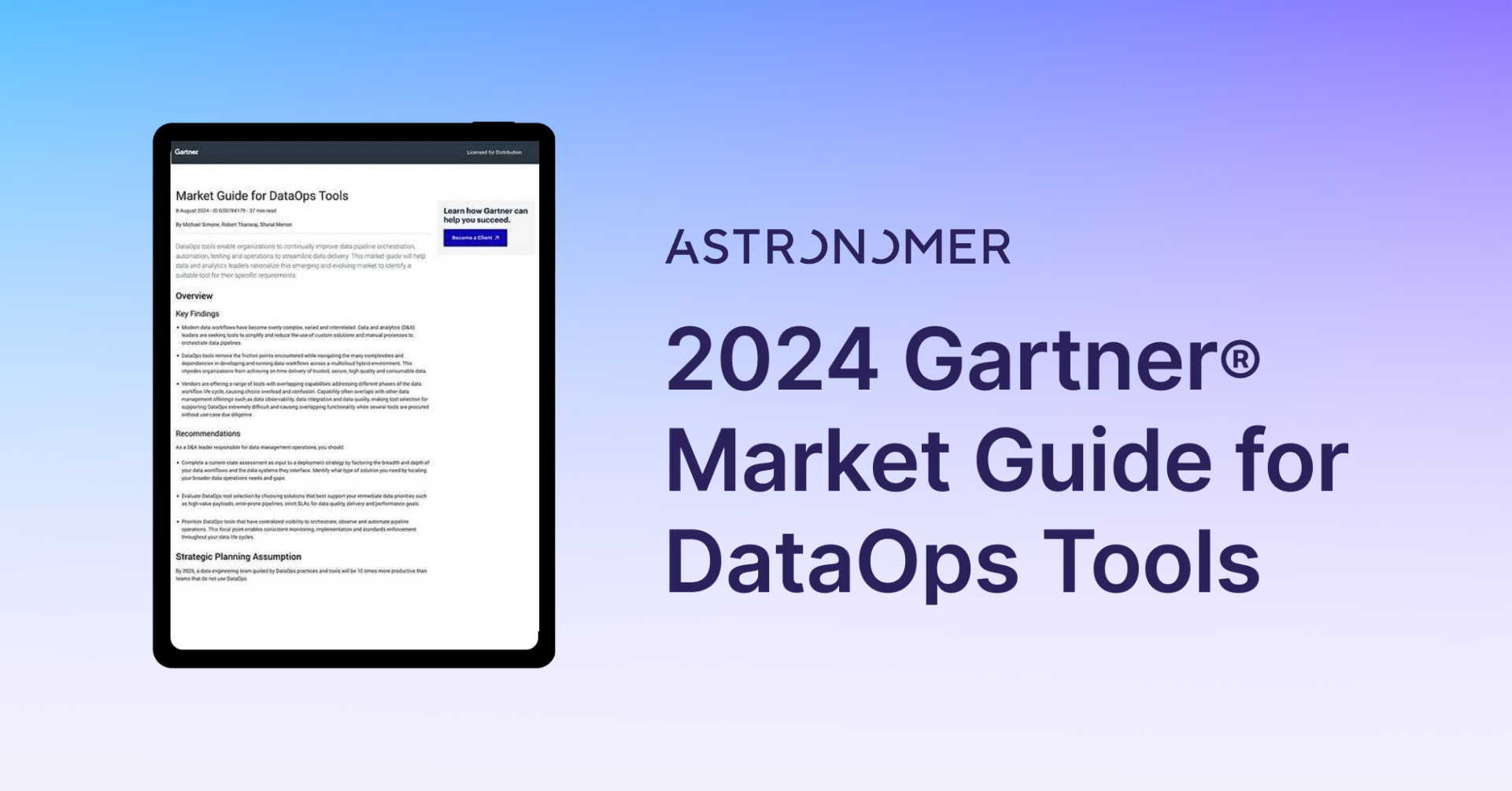  2024 Gartner® Market Guide for DataOps Tools 