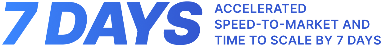 7 Days Accelerated Speed-To-Market and Time to Scale by 7 Days