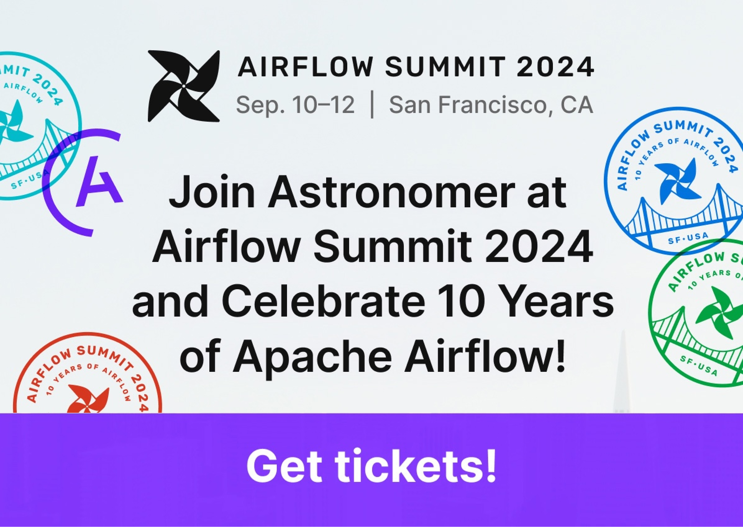  Join Astronomer at Airflow Summit 2024 and Get discounted tickets, 30% off with code 30DISC_ASTRONOMER